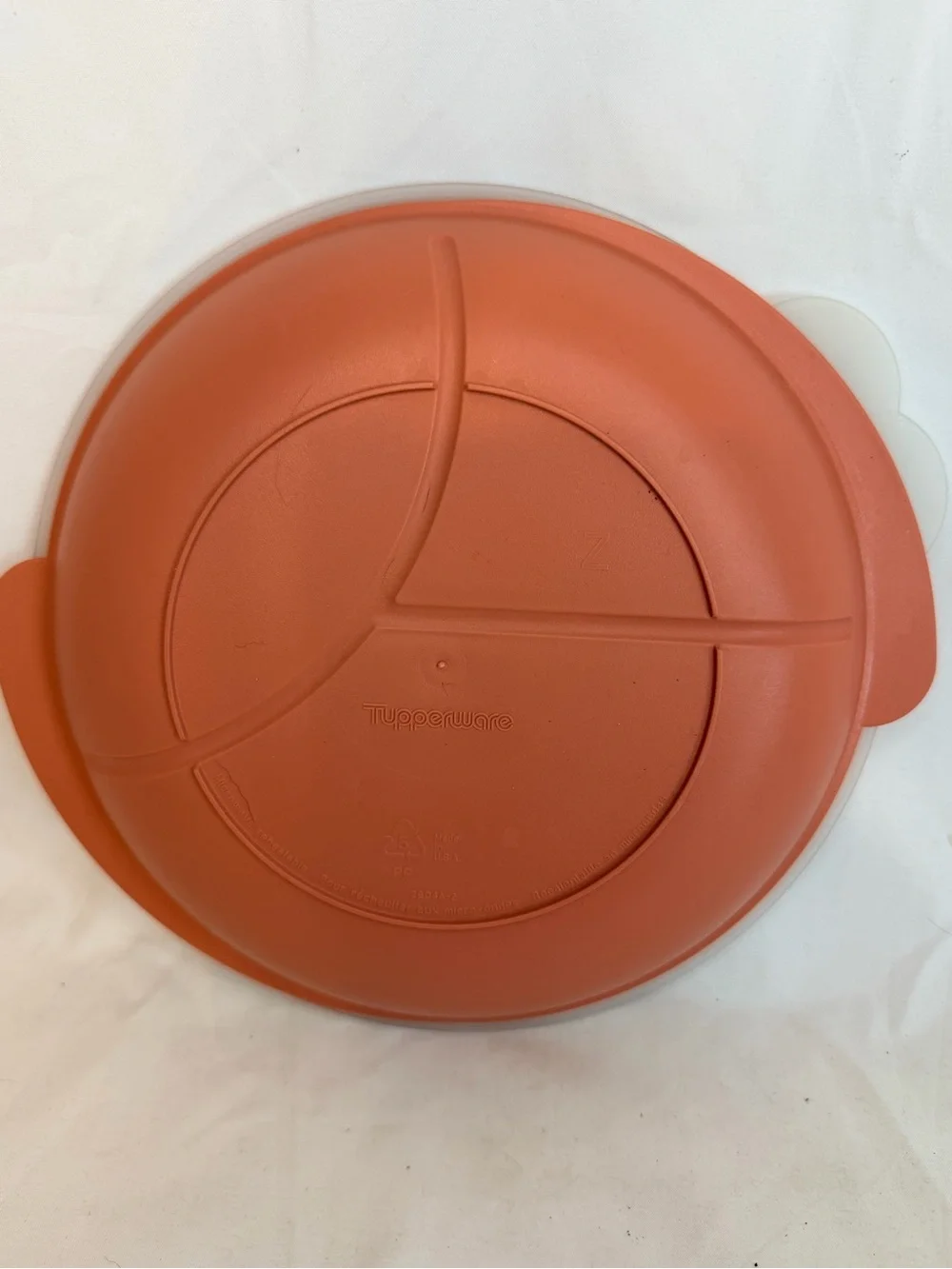 Vintage Tupperware Dusty Rose Divided Microwaveable Plate W/ Lid 2604B & 230-15